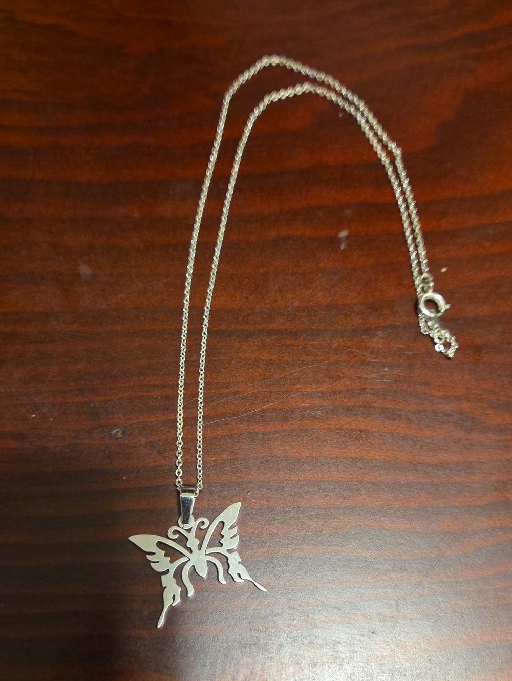 Silver Butterfly Pendant Necklace - Women's Jewelry